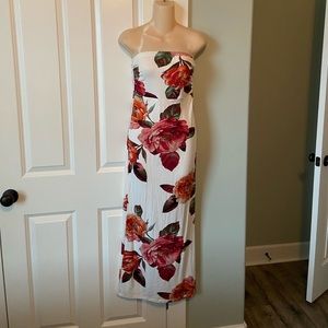Floral strapless dress